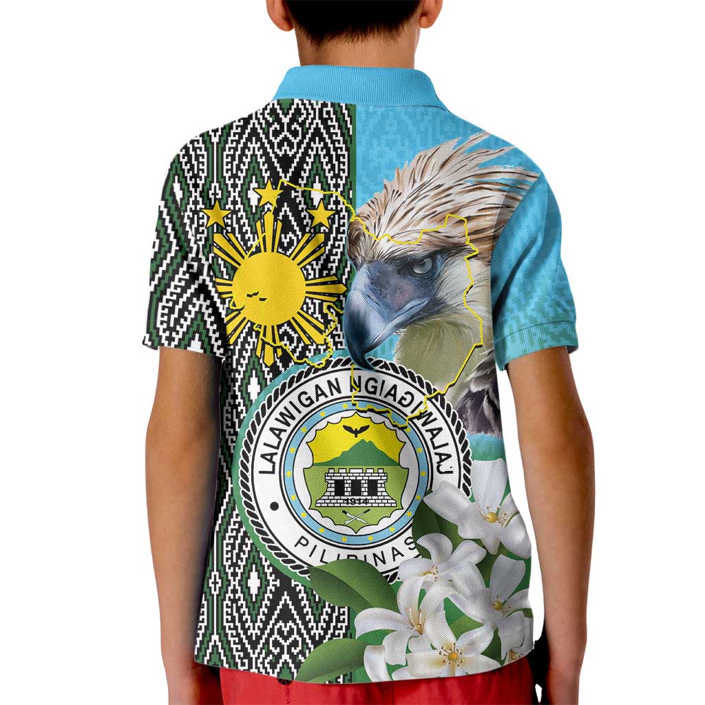 Cotabato Philippines Province Kid Polo Shirt Filipino Eagle Sampaguita Tinalak Pattern