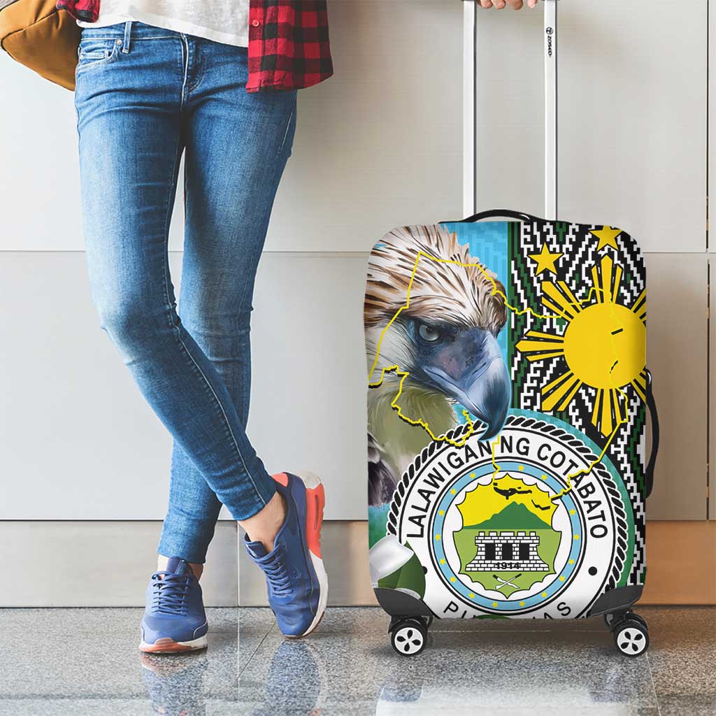 Cotabato Philippines Province Luggage Cover Filipino Eagle Sampaguita Tinalak Pattern LT14 - Polynesian Pride