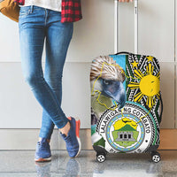 Cotabato Philippines Province Luggage Cover Filipino Eagle Sampaguita Tinalak Pattern LT14 - Polynesian Pride