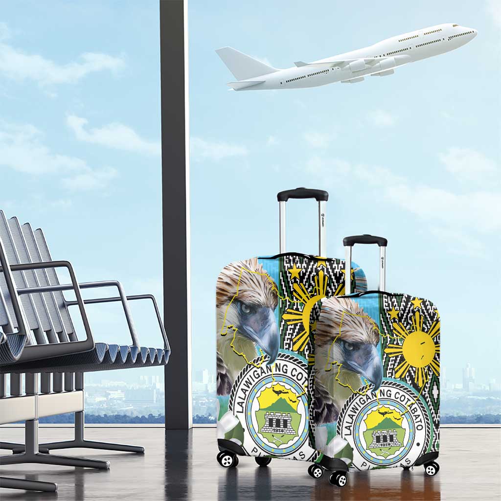 Cotabato Philippines Province Luggage Cover Filipino Eagle Sampaguita Tinalak Pattern LT14 - Polynesian Pride
