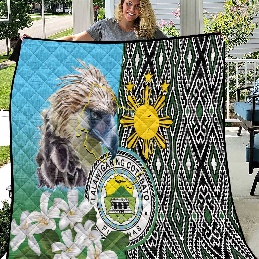 Cotabato Philippines Province Quilt Filipino Eagle Sampaguita Tinalak Pattern LT14 Blue - Polynesian Pride