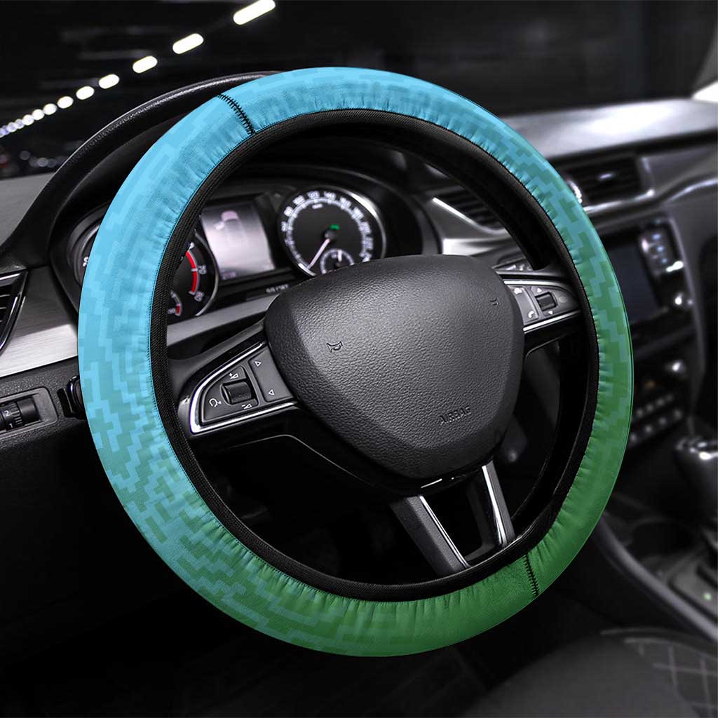 Cotabato Philippines Province Steering Wheel Cover Filipino Eagle Sampaguita Tinalak Pattern LT14 Universal Fit Blue - Polynesian Pride
