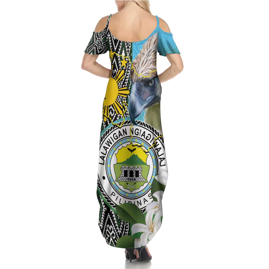 Cotabato Philippines Province Summer Maxi Dress Filipino Eagle Sampaguita Tinalak Pattern