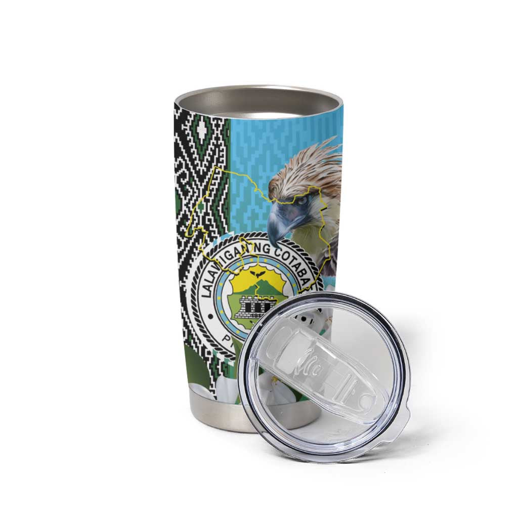 Cotabato Philippines Province Tumbler Cup Filipino Eagle Sampaguita Tinalak Pattern LT14 - Polynesian Pride