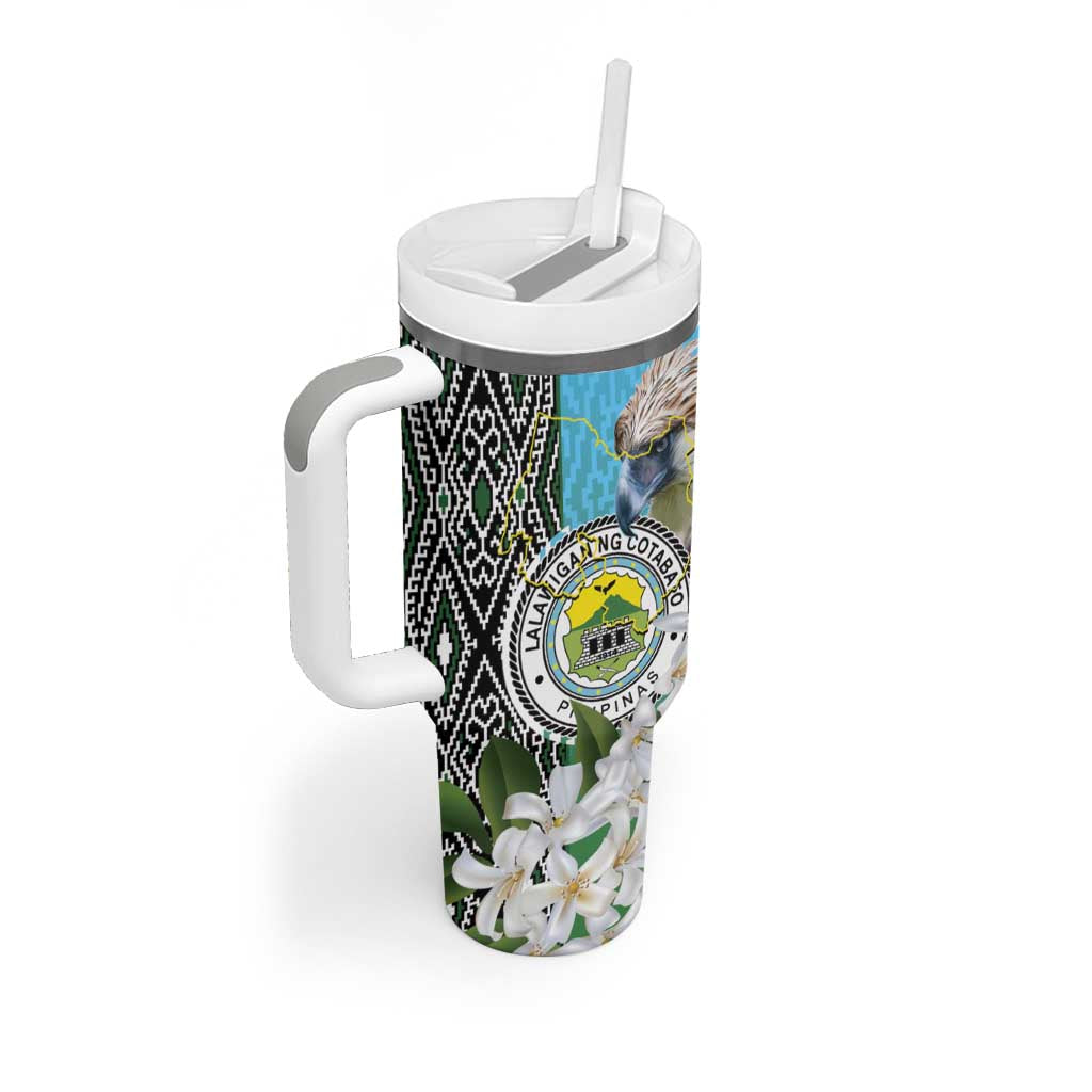 Cotabato Philippines Province Tumbler With Handle Filipino Eagle Sampaguita Tinalak Pattern