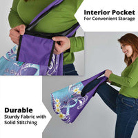 No Story Should End Too Soon Suicide Awareness Grocery Bag Purple And Teal Polynesian Ribbon