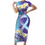 No Story Should End Too Soon Suicide Awareness Short Sleeve Bodycon Dress Purple And Teal Polynesian Ribbon