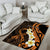 Liver Cancer Awareness Month Area Rug Awareness Is Key Orange Polynesian Ribbon