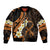 Liver Cancer Awareness Month Bomber Jacket Awareness Is Key Orange Polynesian Ribbon