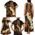 Liver Cancer Awareness Month Family Matching Tank Maxi Dress and Hawaiian Shirt Awareness Is Key Orange Polynesian Ribbon