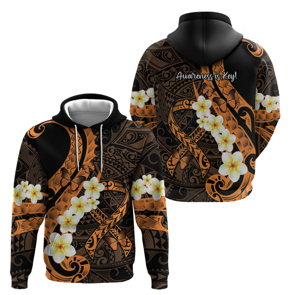 Liver Cancer Awareness Month Hoodie Awareness Is Key Orange Polynesian Ribbon
