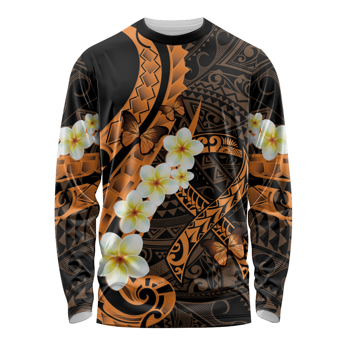 Liver Cancer Awareness Month Long Sleeve Shirt Awareness Is Key Orange Polynesian Ribbon