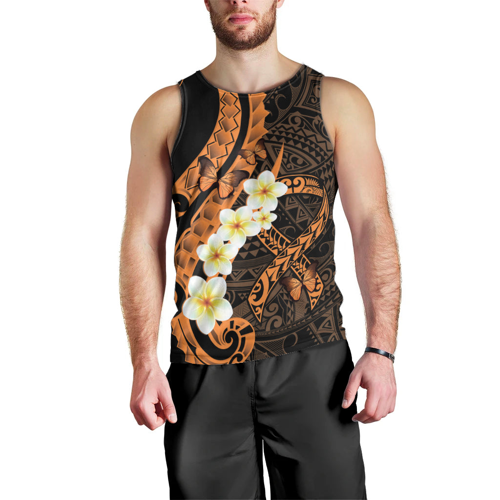 Liver Cancer Awareness Month Men Tank Top Awareness Is Key Orange Polynesian Ribbon