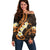 Liver Cancer Awareness Month Off Shoulder Sweater Awareness Is Key Orange Polynesian Ribbon