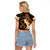 Liver Cancer Awareness Month Raglan Cropped T Shirt Awareness Is Key Orange Polynesian Ribbon