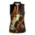 Liver Cancer Awareness Month Women Sleeveless Polo Shirt Awareness Is Key Orange Polynesian Ribbon
