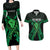 ADHD Awareness Month You Matter Couples Matching Long Sleeve Bodycon Dress and Hawaiian Shirt Green Polynesian Ribbon