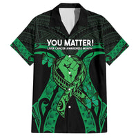 ADHD Awareness Month You Matter Family Matching Long Sleeve Bodycon Dress and Hawaiian Shirt Green Polynesian Ribbon