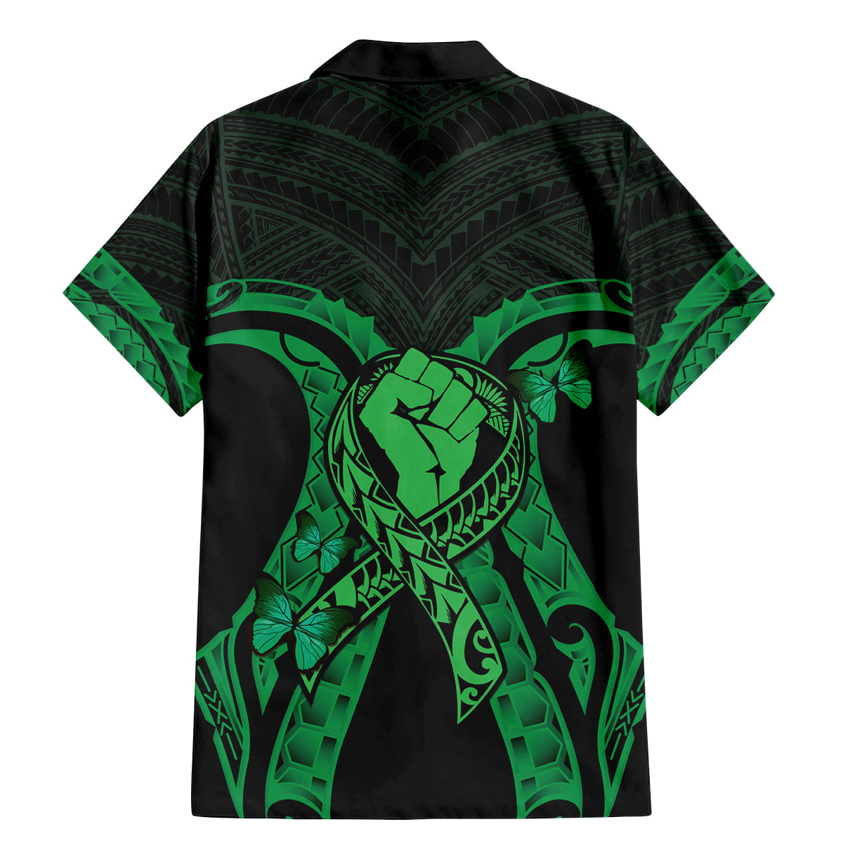 ADHD Awareness Month You Matter Family Matching Mermaid Dress and Hawaiian Shirt Green Polynesian Ribbon