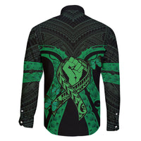 ADHD Awareness Month You Matter Family Matching Summer Maxi Dress and Hawaiian Shirt Green Polynesian Ribbon