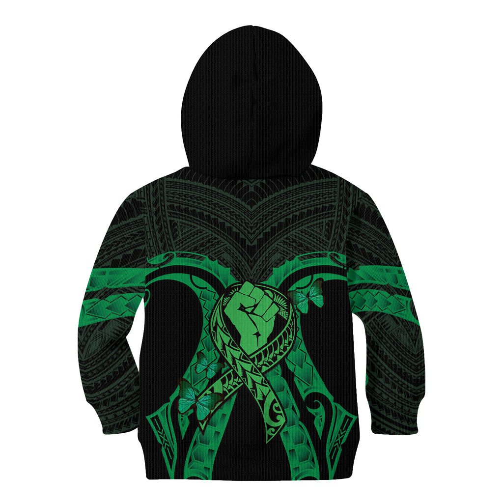 ADHD Awareness Month You Matter Kid Hoodie Green Polynesian Ribbon