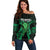 ADHD Awareness Month You Matter Off Shoulder Sweater Green Polynesian Ribbon