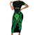 ADHD Awareness Month You Matter Short Sleeve Bodycon Dress Green Polynesian Ribbon