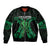 ADHD Awareness Month You Matter Sleeve Zip Bomber Jacket Green Polynesian Ribbon