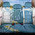 Blue Hawaii Shark Tattoo Back Car Seat Cover Frangipani With Polynesian Pastel Version