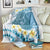 Blue Hawaii Shark Tattoo Blanket Frangipani With Polynesian Pastel Version