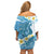 Blue Hawaii Shark Tattoo Family Matching Off Shoulder Short Dress and Hawaiian Shirt Frangipani With Polynesian Pastel Version