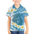 Blue Hawaii Shark Tattoo Family Matching Off Shoulder Short Dress and Hawaiian Shirt Frangipani With Polynesian Pastel Version