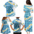 Blue Hawaii Shark Tattoo Family Matching Puletasi and Hawaiian Shirt Frangipani With Polynesian Pastel Version