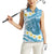 Blue Hawaii Shark Tattoo Women Sleeveless Polo Shirt Frangipani With Polynesian Pastel Version