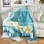 Turquoise Hawaii Shark Tattoo Blanket Frangipani With Polynesian Pastel Version