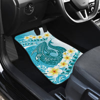 Turquoise Hawaii Shark Tattoo Car Mats Frangipani With Polynesian Pastel Version
