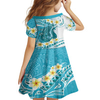 Turquoise Hawaii Shark Tattoo Family Matching Tank Maxi Dress and Hawaiian Shirt Frangipani With Polynesian Pastel Version LT14 - Polynesian Pride