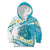 Turquoise Hawaii Shark Tattoo Kid Hoodie Frangipani With Polynesian Pastel Version