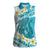 Turquoise Hawaii Shark Tattoo Women Sleeveless Polo Shirt Frangipani With Polynesian Pastel Version