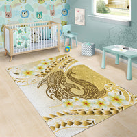 Gold Hawaii Shark Tattoo Area Rug Frangipani With Polynesian Pastel Version