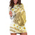 Gold Hawaii Shark Tattoo Hoodie Dress Frangipani With Polynesian Pastel Version