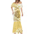 Gold Hawaii Shark Tattoo Mermaid Dress Frangipani With Polynesian Pastel Version
