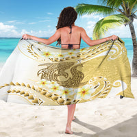 Gold Hawaii Shark Tattoo Sarong Frangipani With Polynesian Pastel Version