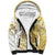 Gold Hawaii Shark Tattoo Sherpa Hoodie Frangipani With Polynesian Pastel Version