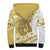 Gold Hawaii Shark Tattoo Sherpa Hoodie Frangipani With Polynesian Pastel Version