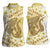 Gold Hawaii Shark Tattoo Women Sleeveless Polo Shirt Frangipani With Polynesian Pastel Version
