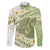 Green Hawaii Shark Tattoo Family Matching Puletasi and Hawaiian Shirt Frangipani With Polynesian Pastel Version