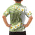 Green Hawaii Shark Tattoo Family Matching Tank Maxi Dress and Hawaiian Shirt Frangipani With Polynesian Pastel Version
