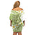 Green Hawaii Shark Tattoo Off Shoulder Short Dress Frangipani With Polynesian Pastel Version