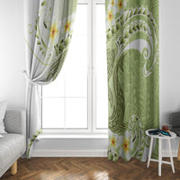 Green Hawaii Shark Tattoo Window Curtain Frangipani With Polynesian Pastel Version LT14 - Polynesian Pride